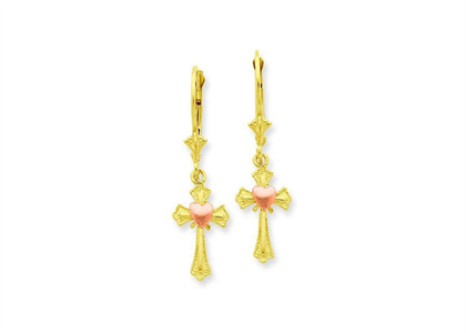 Heart on Cross Fashion Earring